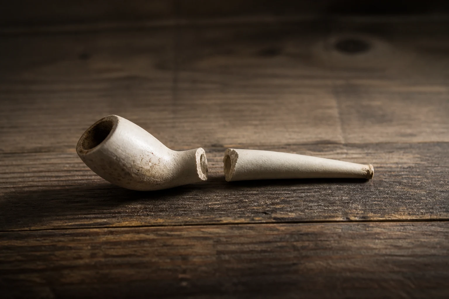 Vieille pipe en terre cuite brisée, illustrant l'expression casser sa pipe