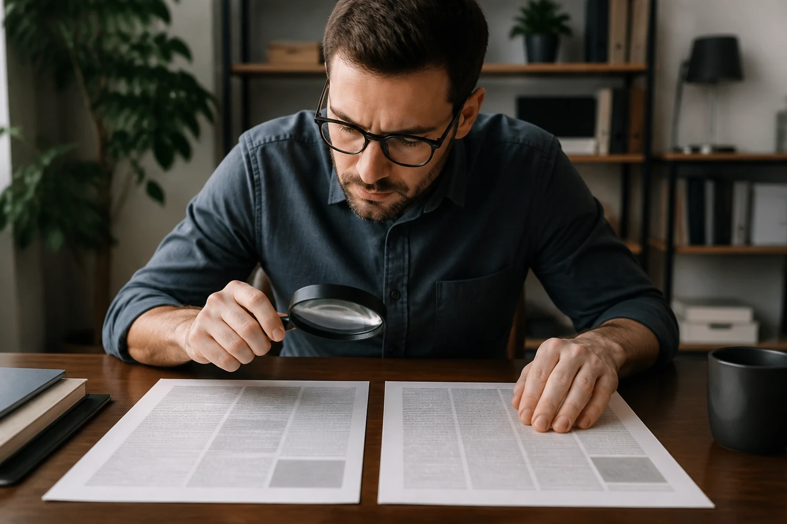 Personne exerçant son esprit critique face à des informations contradictoires