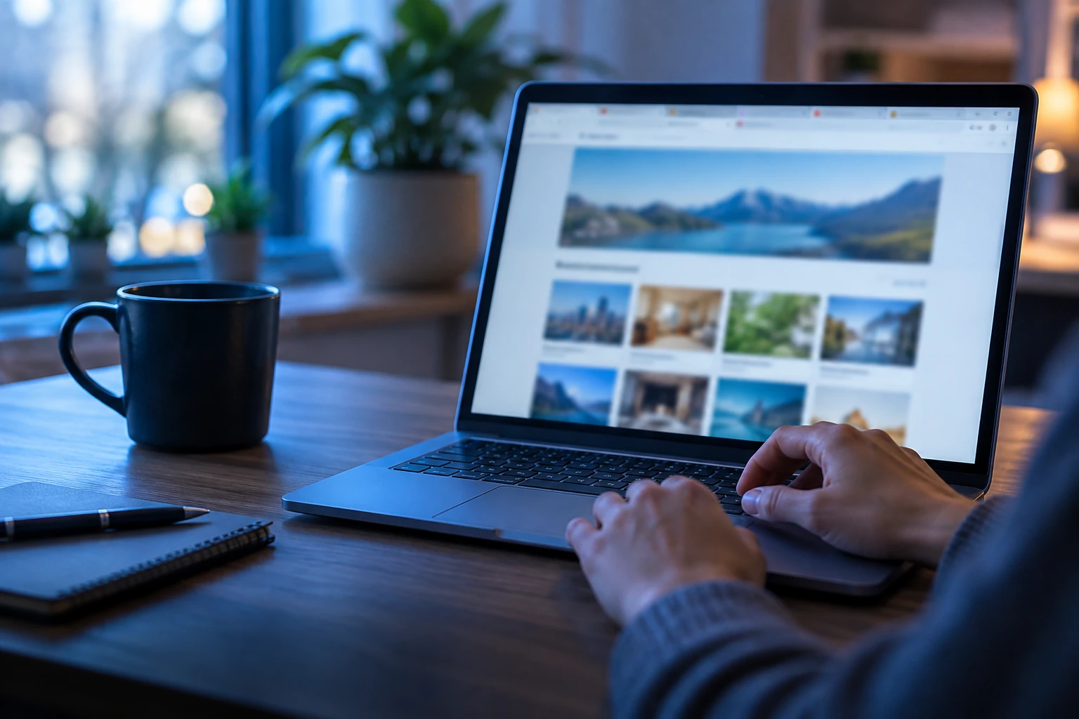 Ordinateur portable ouvert sur une page web dans un navigateur