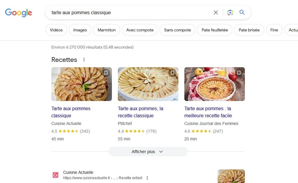 extraits enrichis de recettes