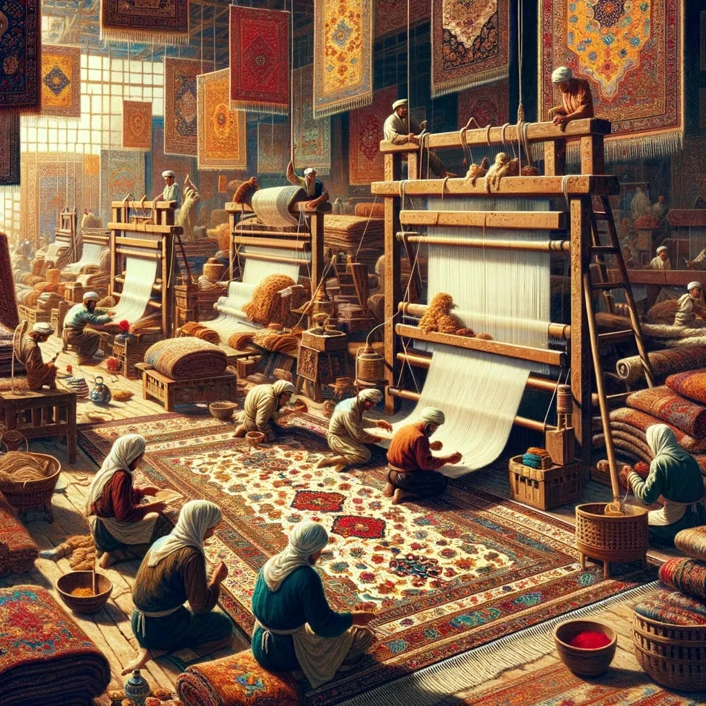 fabrication traditionnelle de tapis persan