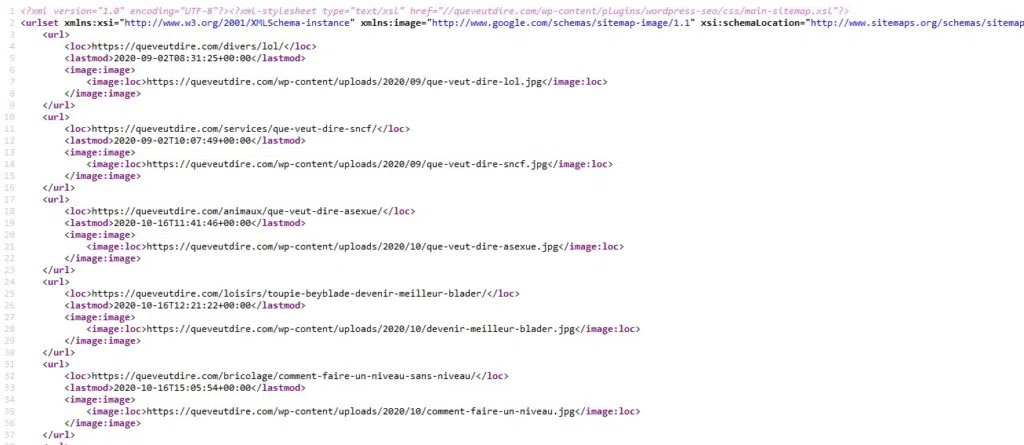 fichier xml que veut dire