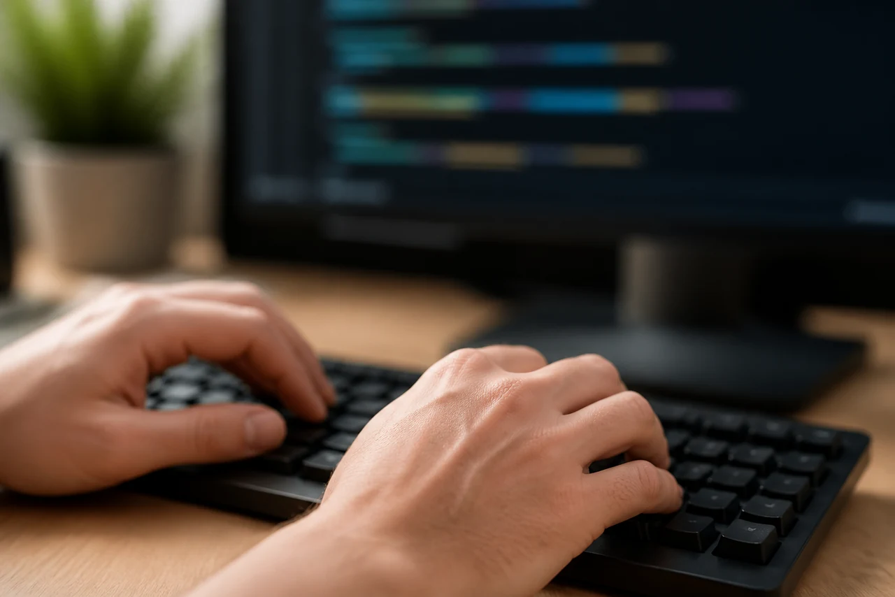 Personne acquérant des hard skills lors d’une session de formation technique sur ordinateur
