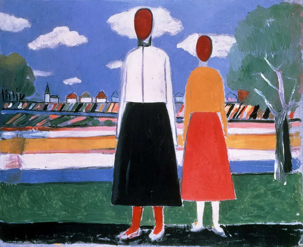 Kazimir Malevich - Deux personnages dans un paysage