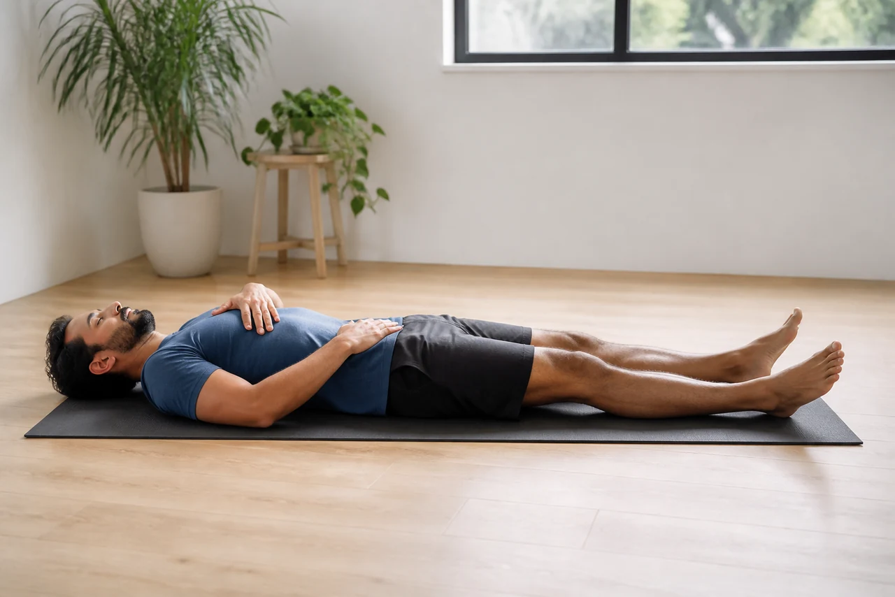 Schéma du trajet du nerf vague dans le corps humain, du tronc cérébral à l’abdomen