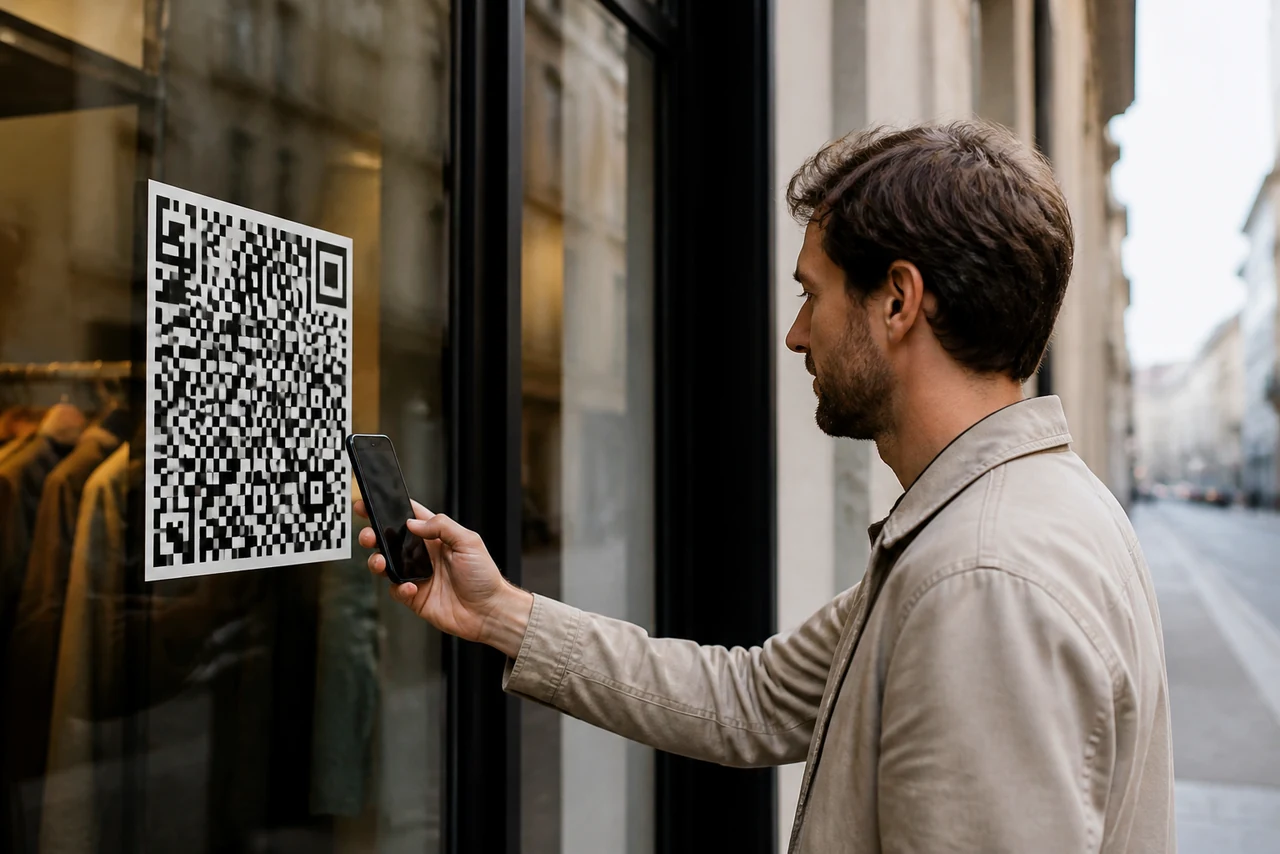 Structure d’un QR code avec ses carrés de position et sa grille de modules