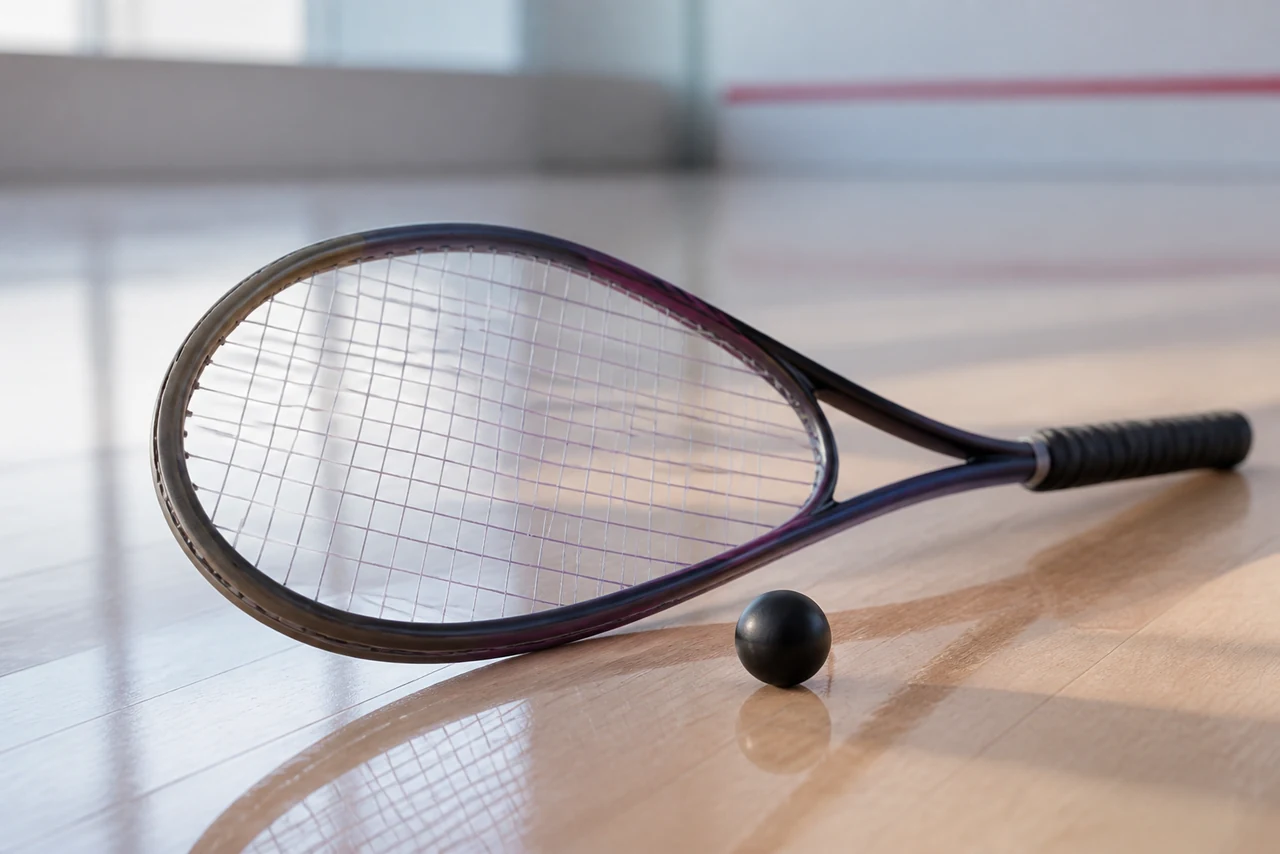 Court de squash avec ses lignes et le mur frontal