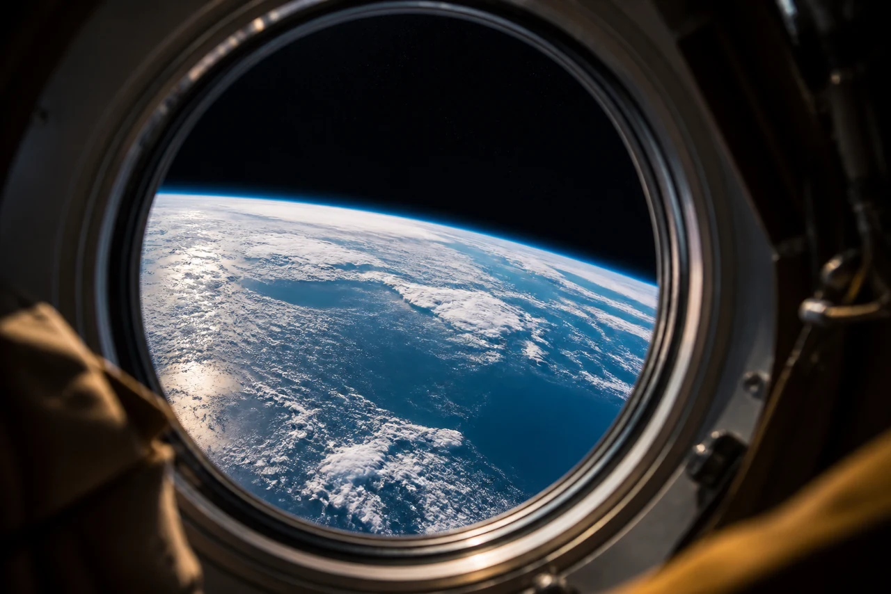Vaisseau de tourisme spatial franchissant la frontière de l’espace