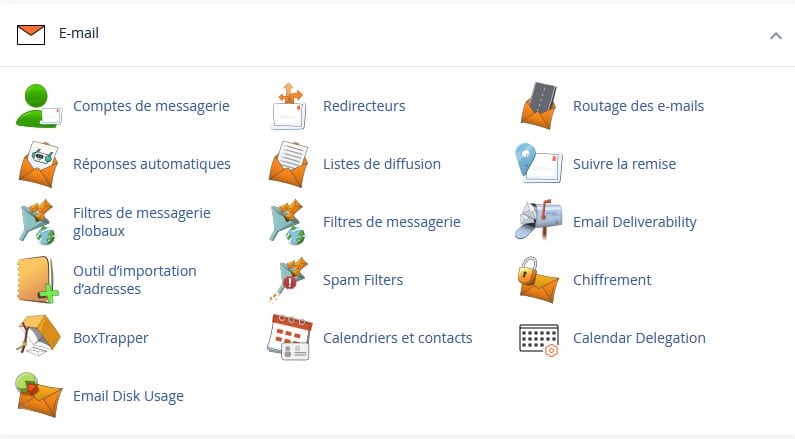 Exemple d'une gestion des mails sur cpanel