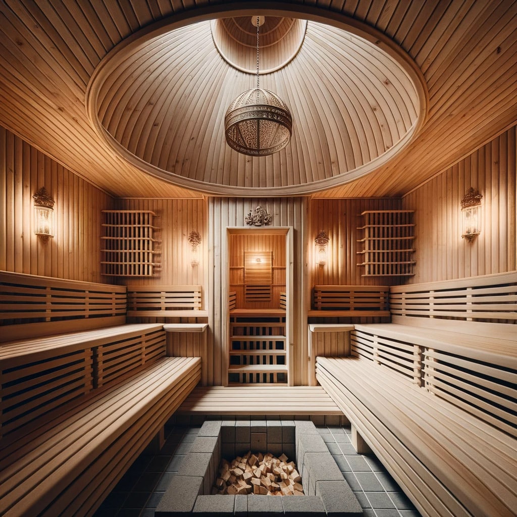 luxueux sauna aux pierres chaudes