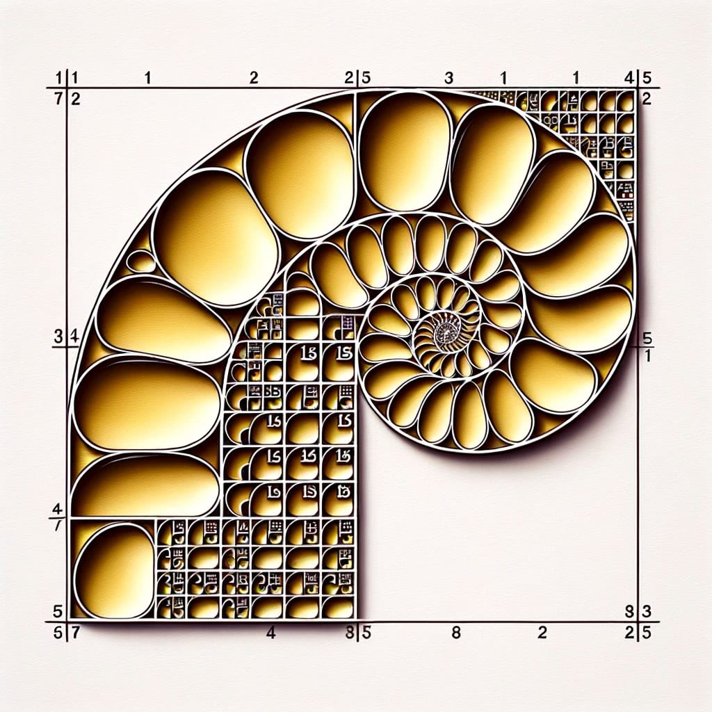 représentation artistique de la suite de Fibonacci