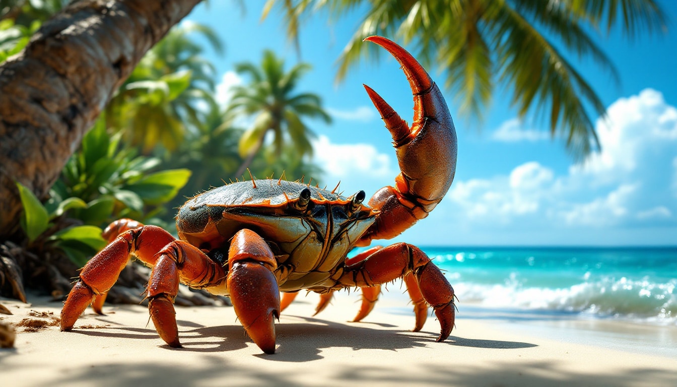 découvrez le crabe des cocotiers, un crustacé fascinant et emblématique des îles tropicales. apprenez sa définition, son habitat, ses caractéristiques distinctives et son comportement unique dans notre article complet.