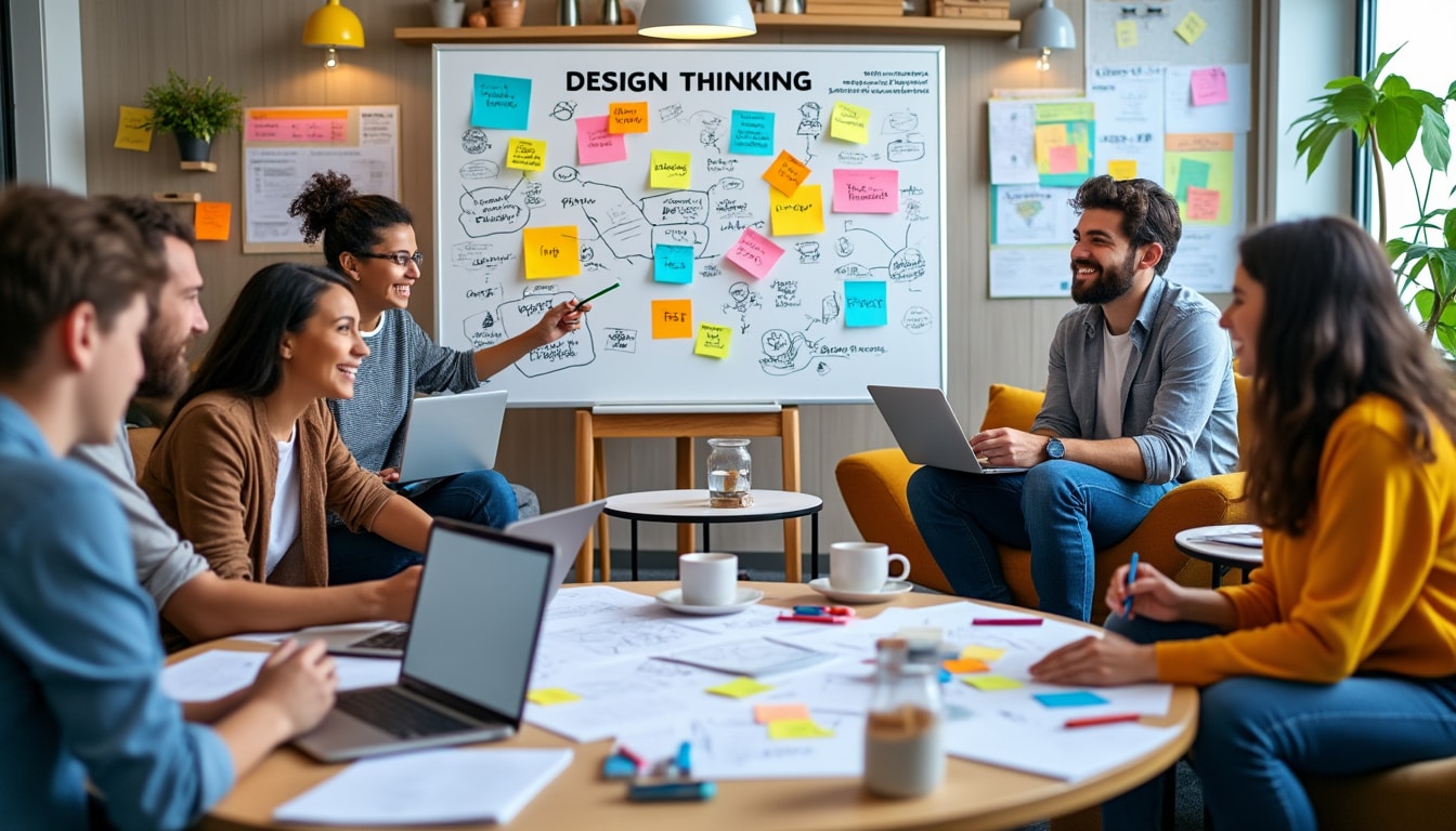 découvrez la formation en design thinking, une approche innovante qui combine créativité et méthode pour résoudre des problèmes complexes. apprenez les principes fondamentaux et comment cette méthode peut transformer votre façon de travailler en favorisant l'innovation et la collaboration.
